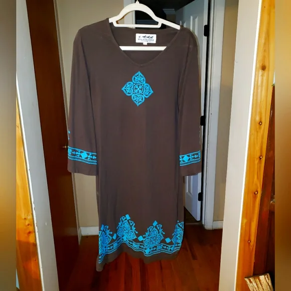 Back In The Saddle | Dresses | Dress Brown Turquoise | Poshmark